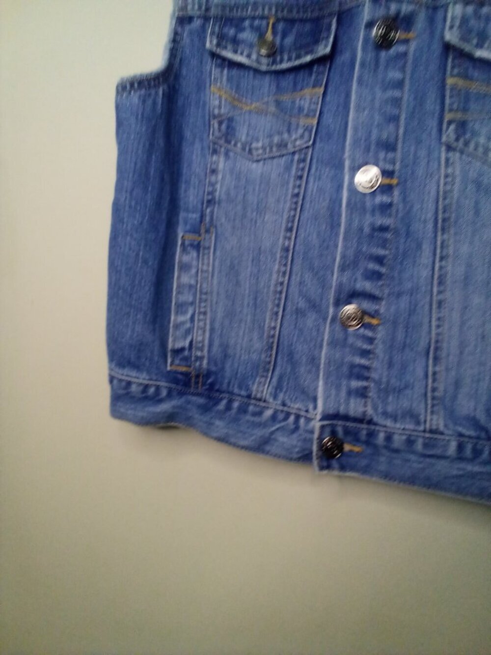 Aeropostale Denim Vest Women L Button Up Sleeveless Jacket Y2K Blue - Picture 6 of 14